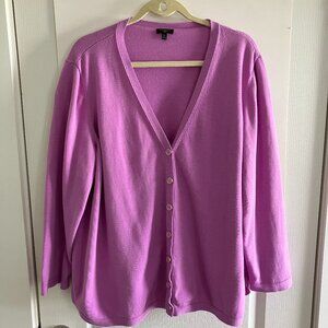 TALBOTS Plus Light Purple Long Sleeve Button Up Sweater Women’s Size 3X.